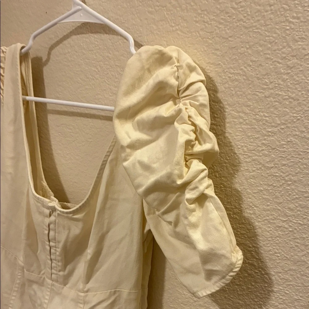 Free People Cream Puff Sleeve Mini Dress